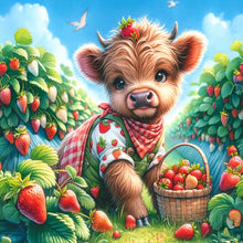 Load image into Gallery viewer, Diamond Painting - Full Round - Strawberry Garden Cow (40*40CM)
