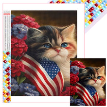 Load image into Gallery viewer, Diamond Painting - Full Square - flag cat cat (30*40CM)
