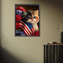Load image into Gallery viewer, Diamond Painting - Full Square - flag cat cat (30*40CM)
