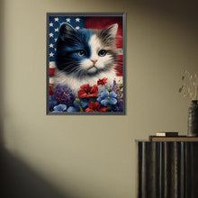 Load image into Gallery viewer, Diamond Painting - Full Square - flag cat cat (30*40CM)
