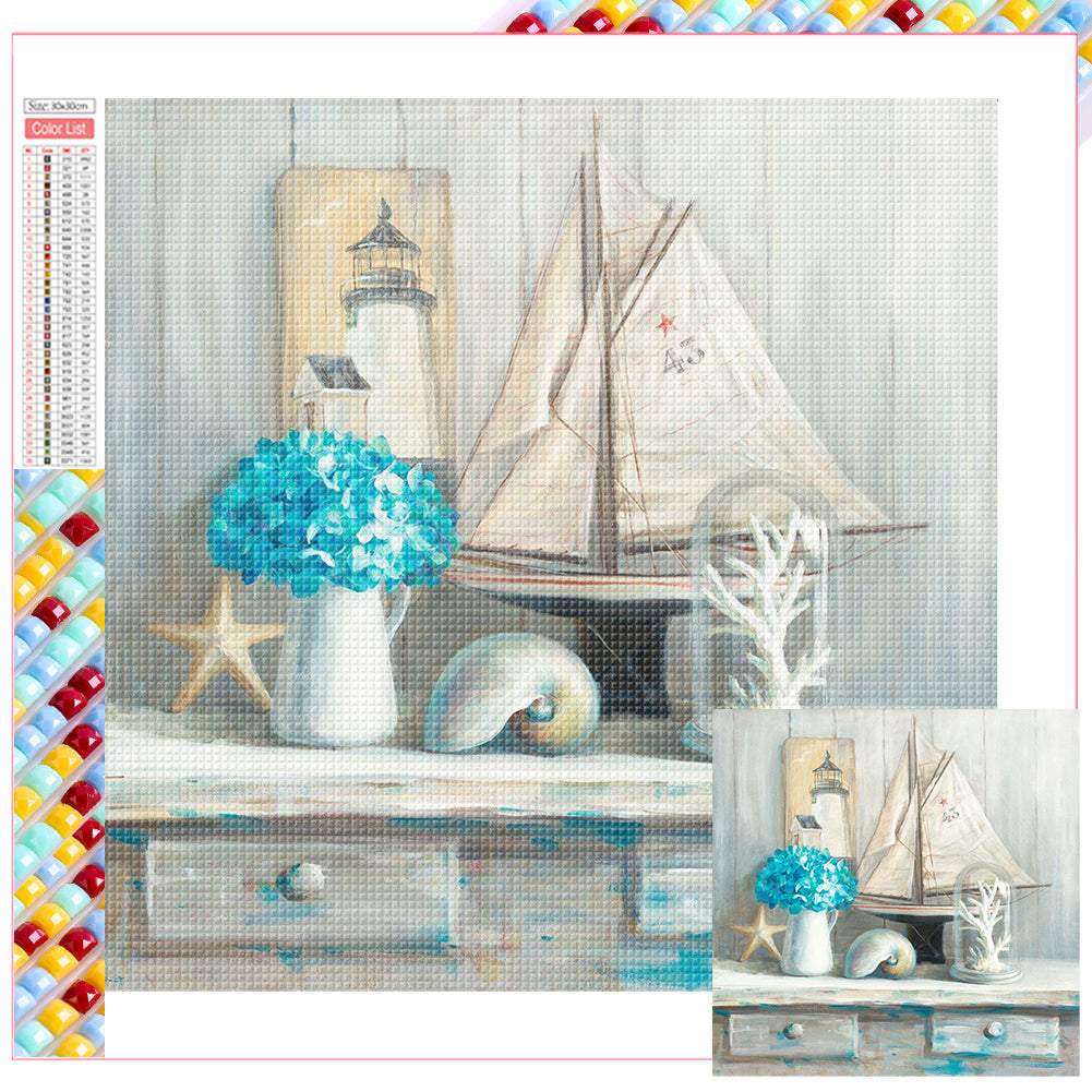 Diamond Painting - Full Square - ocean sailing boat (30*30CM)