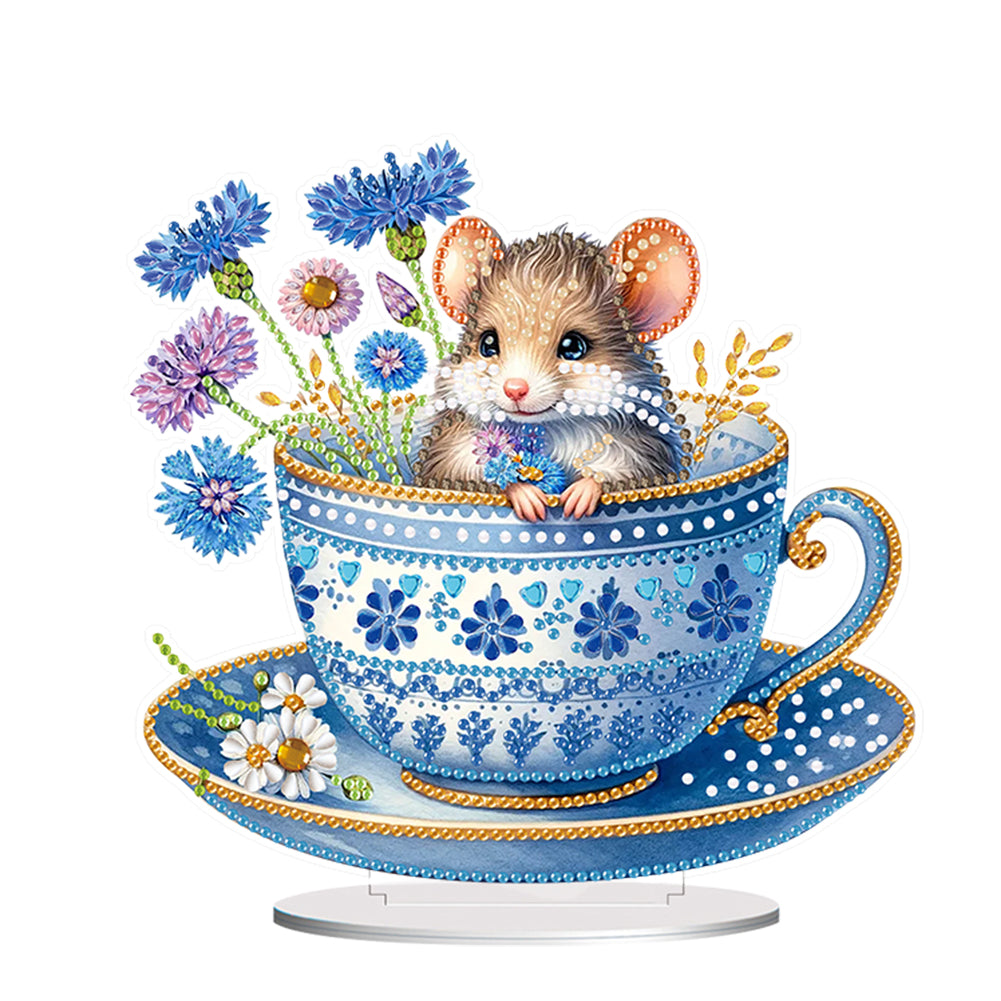 Acrylic Cup Mouse Table Top Diamond Painting Ornament Kits Bedroom Desk Decor