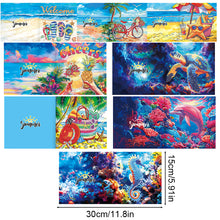 Load image into Gallery viewer, 8Pcs Special Shape Summer Beach Diamond Art Greeting Cards Gifts for Kids Adults
