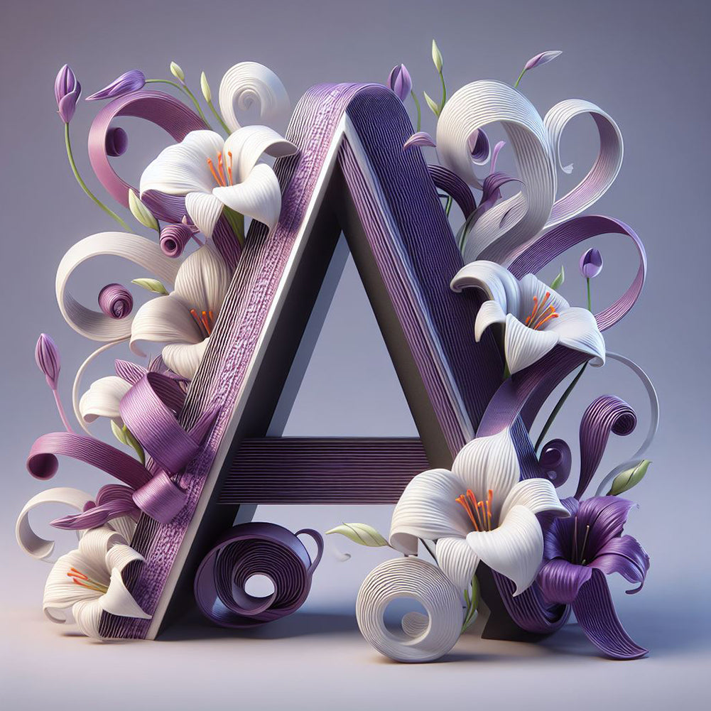 Diamond Painting - Full Round - Lily letter A (40*40CM)