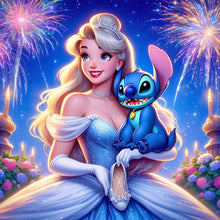 Load image into Gallery viewer, Diamond Painting - Full Round - Stitch and Princess Cinderella (40*40CM)
