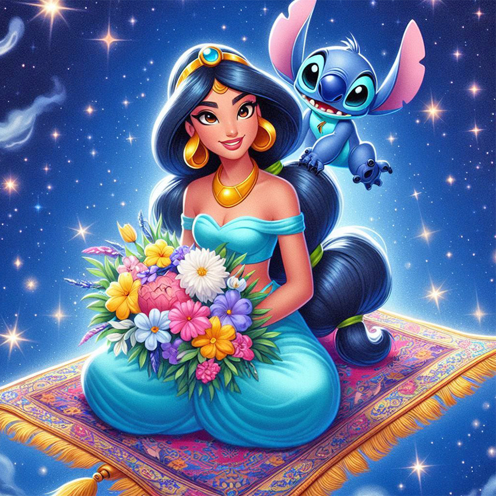 Diamond Painting - Full Round - Stitch and Princess Jasmine (40*40CM)