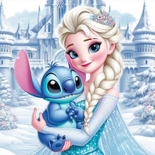 Load image into Gallery viewer, Diamond Painting - Full Round - Stitch and Princess Elsa (40*40CM)
