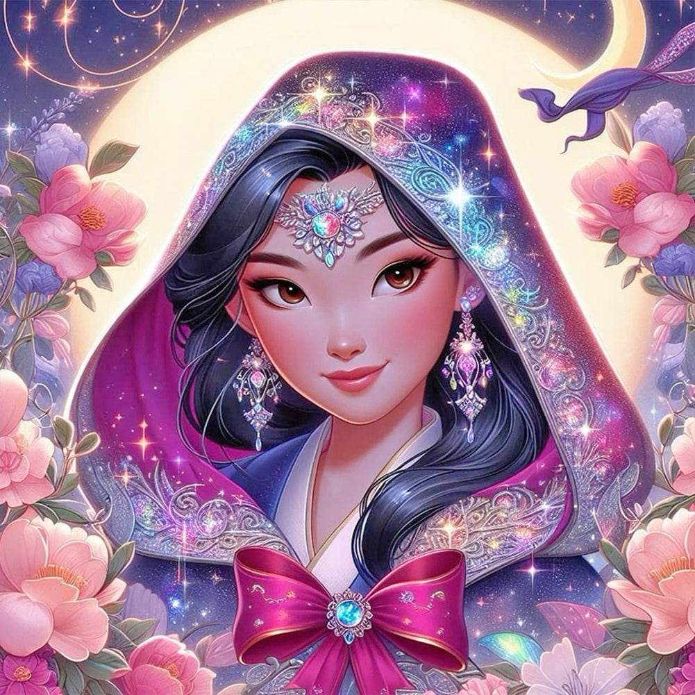 Diamond Painting - Full Round - Princess Hua Mulan in headscarf (40*40CM)