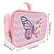 Load image into Gallery viewer, Butterfly Pattern 5D DIY Diamond Painting Makeup Bag Rhinestone Zipper Handbag
