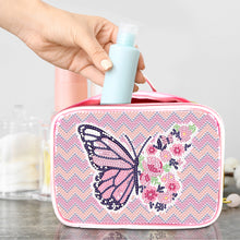 Load image into Gallery viewer, Butterfly Pattern 5D DIY Diamond Painting Makeup Bag Rhinestone Zipper Handbag
