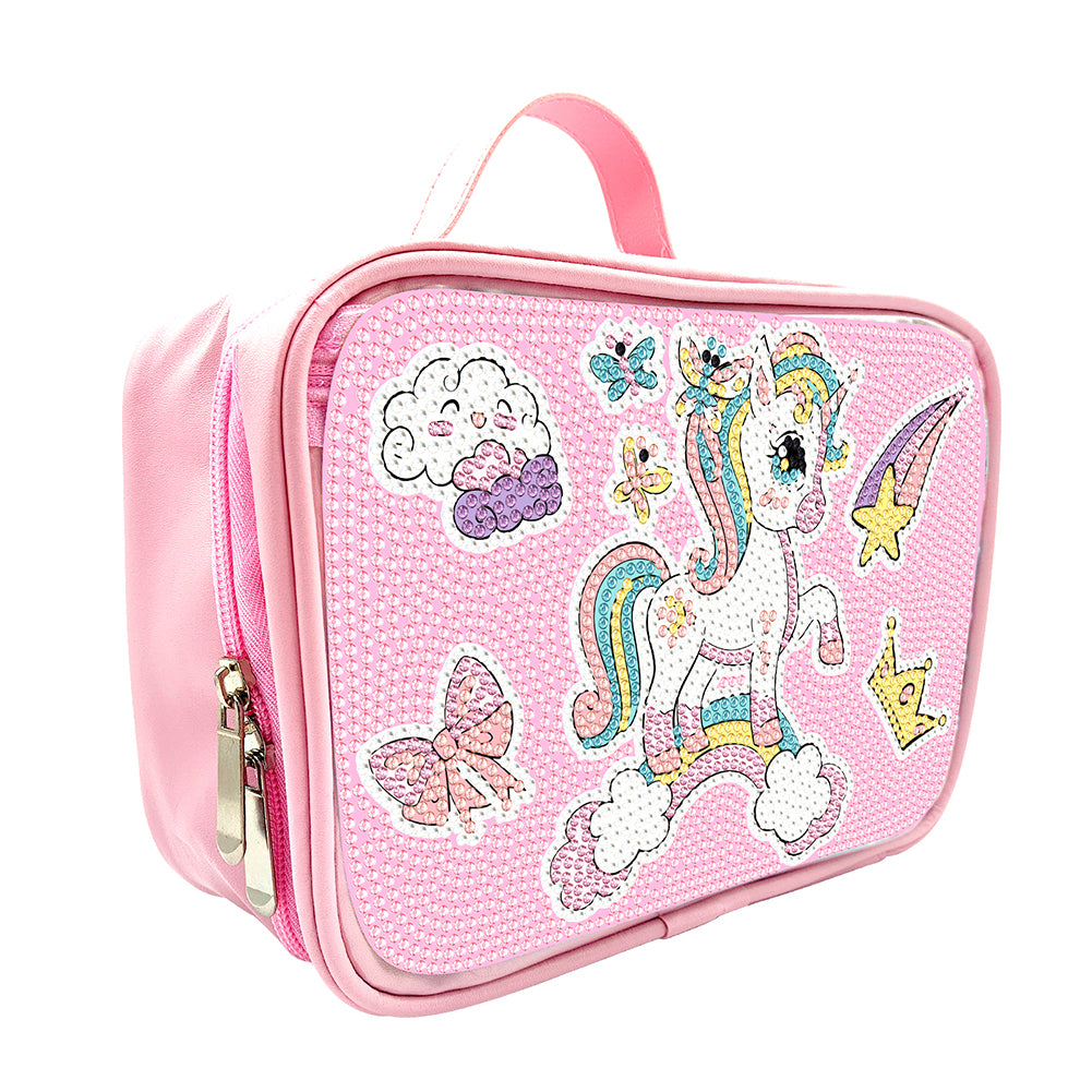 Cartoon Unicorn 5D DIY Diamond Painting Makeup Bag Rhinestone Zipper Handbag