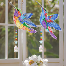 Load image into Gallery viewer, Suncatcher Hummingbird Diamond Painting Hanging Sign Double Sided (SMDZ302)
