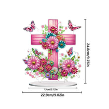 Load image into Gallery viewer, PVC Round Special Shaped Flower Cross DIY Diamond Painting Desktop Decorations
