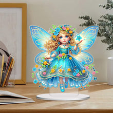 Load image into Gallery viewer, PVC Round Special Shaped Butterfly Fairy Diamond Painting Desktop Decorations
