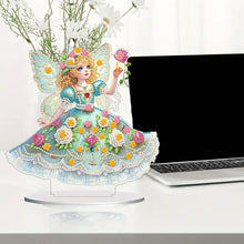 Load image into Gallery viewer, PVC Round Special Shaped Butterfly Fairy Diamond Painting Desktop Decorations
