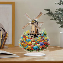 Load image into Gallery viewer, PVC Round Special Shaped Flower Windmill Diamond Painting Desktop Decorations
