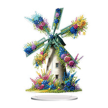 Load image into Gallery viewer, PVC Round Special Shaped Flower Windmill Diamond Painting Desktop Decorations
