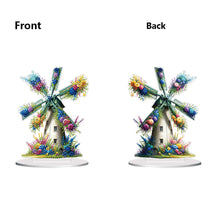 Load image into Gallery viewer, PVC Round Special Shaped Flower Windmill Diamond Painting Desktop Decorations
