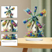 Load image into Gallery viewer, PVC Round Special Shaped Flower Windmill Diamond Painting Desktop Decorations
