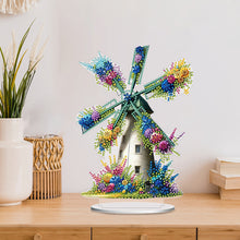 Load image into Gallery viewer, PVC Round Special Shaped Flower Windmill Diamond Painting Desktop Decorations
