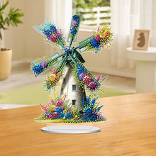 Load image into Gallery viewer, PVC Round Special Shaped Flower Windmill Diamond Painting Desktop Decorations

