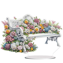 Load image into Gallery viewer, PVC Round Special Shaped Flower Bench DIY Diamond Painting Desktop Decorations
