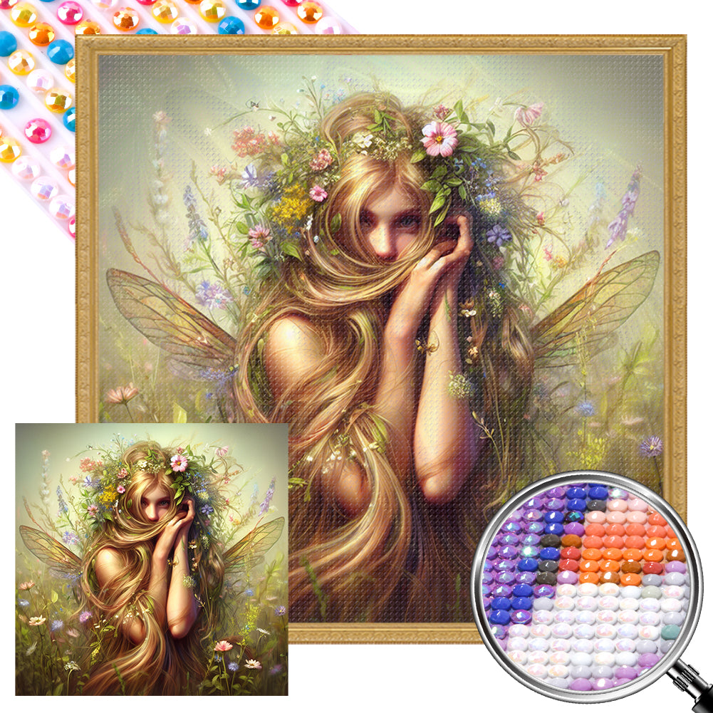 AB Diamond Painting - Full Round - Blonde elf girl (40*40CM)