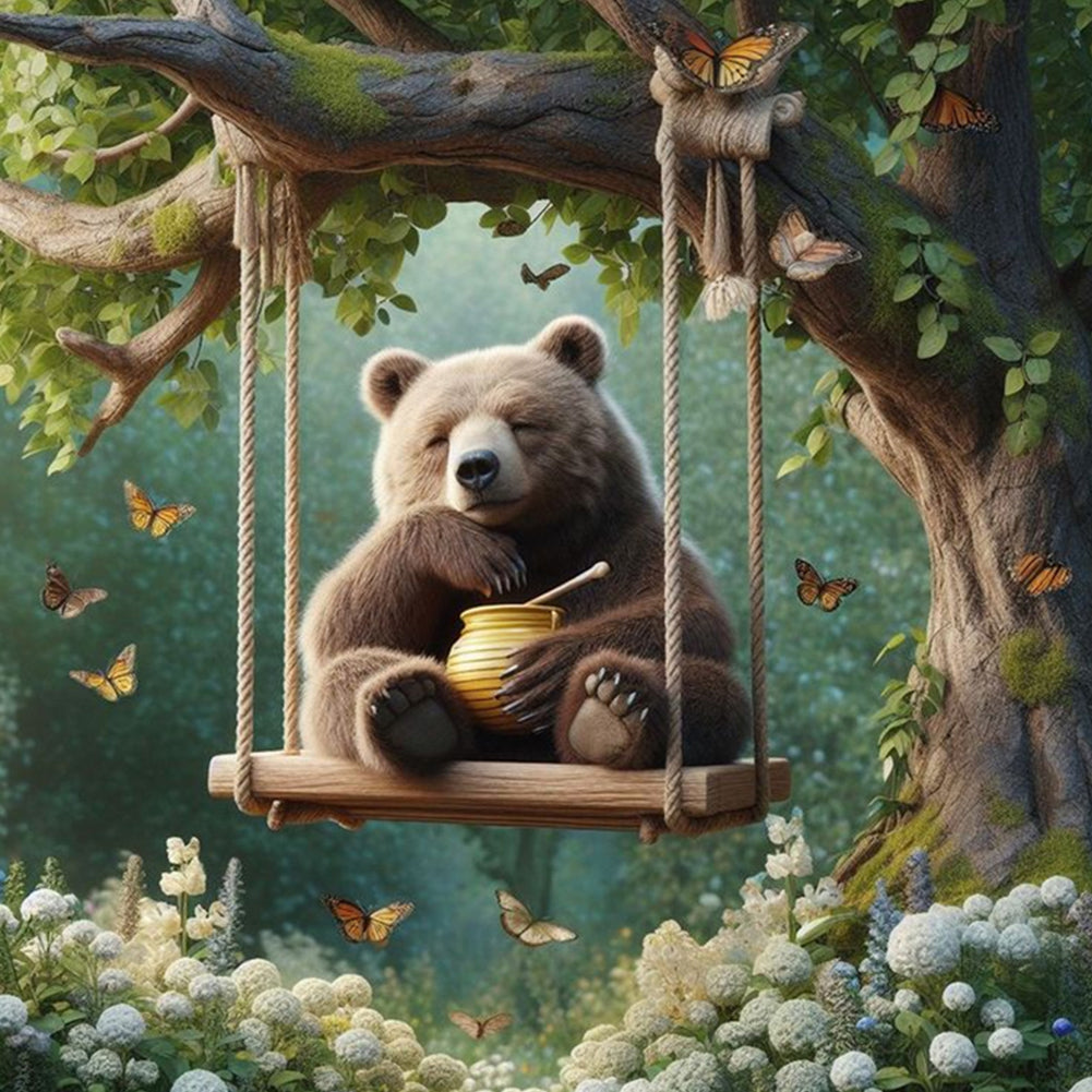 Diamond Painting - Full Round - brown bear (30*30CM)