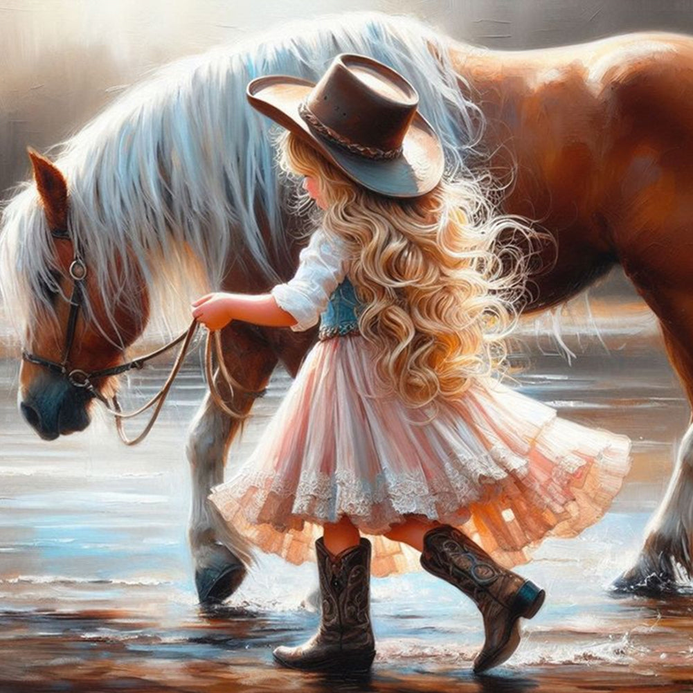 Diamond Painting - Full Round - cowgirl (30*30CM)
