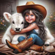 Load image into Gallery viewer, Diamond Painting - Full Round - cowgirl (30*30CM)
