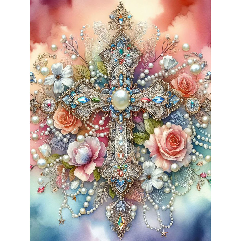 Diamond Painting - Full Round - ornate cross (30*40CM)