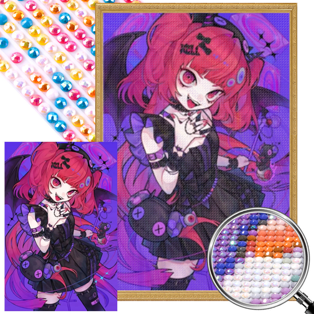 AB Diamond Painting - Full Round - little devil girl (40*60CM)