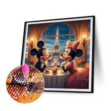 Load image into Gallery viewer, Diamond Painting - Full Round - Mickey and Minnie under the Eiffel Tower in Paris (30*30CM)
