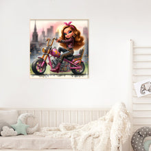 Load image into Gallery viewer, Diamond Painting - Full Round - cool motorcycle girl (30*30CM)
