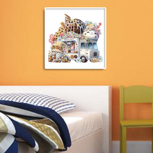 Load image into Gallery viewer, Diamond Painting - Partial Special Shaped - Goblin and Cookie Ice Cream Truck (30*30CM)
