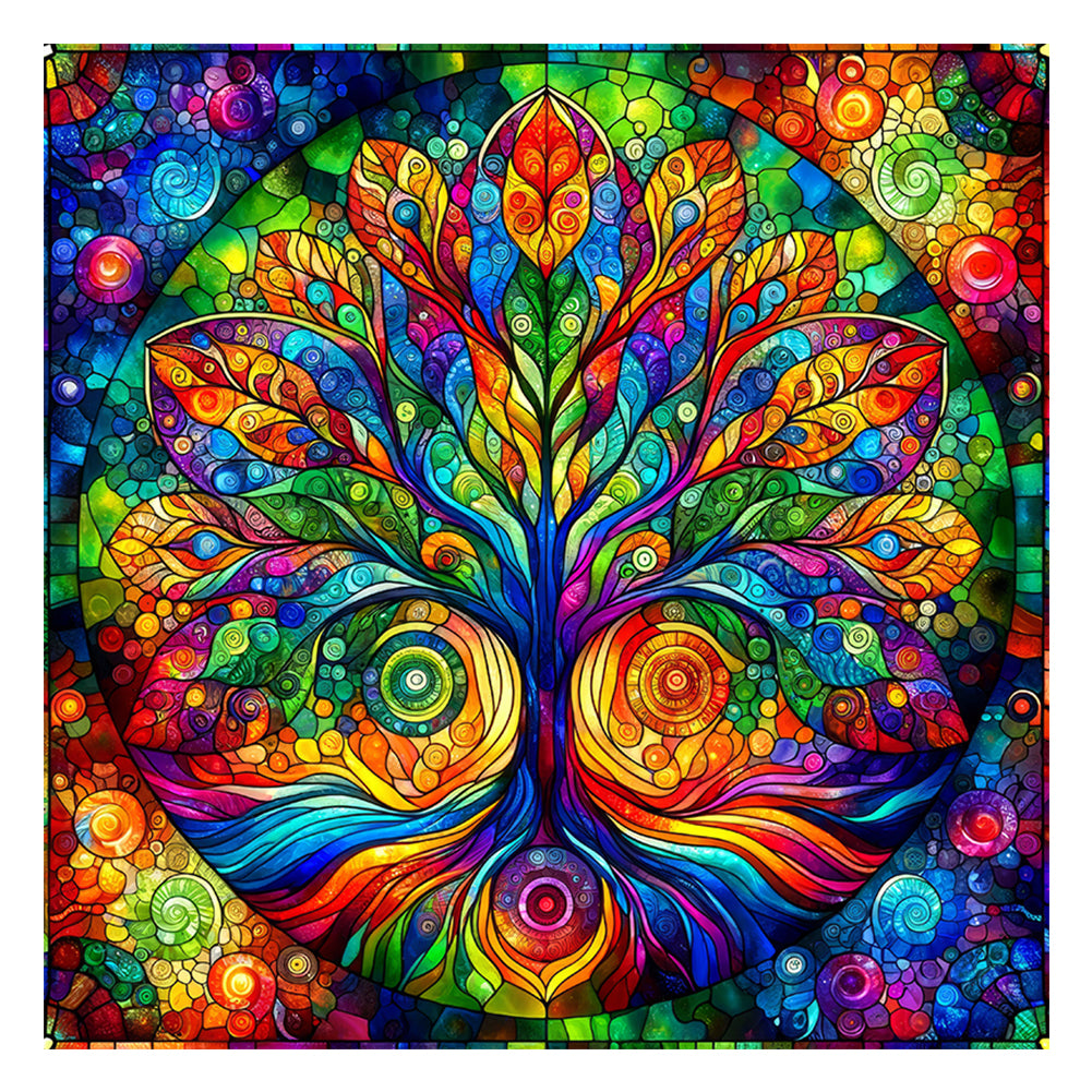 Diamond Painting - Full Round - abstract tree of life (30*30CM)