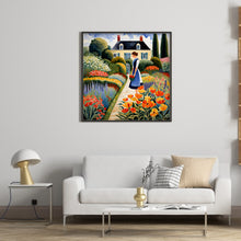 Load image into Gallery viewer, Diamond Painting - Full Round - girl and her garden (50*50CM)
