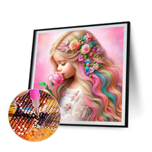 Load image into Gallery viewer, Diamond Painting - Full Round - Rose colored hair girl (30*30CM)
