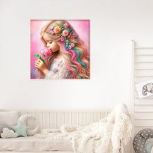 Load image into Gallery viewer, Diamond Painting - Full Round - Rose colored hair girl (30*30CM)

