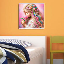 Load image into Gallery viewer, Diamond Painting - Full Round - Rose colored hair girl (30*30CM)
