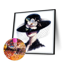 Load image into Gallery viewer, Diamond Painting - Full Round - Lady in top hat (30*30CM)

