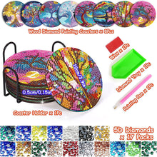 Load image into Gallery viewer, 8Pcs Tree of Life Diamond Painting Coasters with Holder for Party Decor
