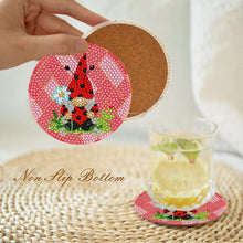 Load image into Gallery viewer, 8Pcs Summer Gnome Diamond Painting Coasters with Holder Animal for Party
