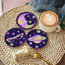 Load image into Gallery viewer, 8Pcs Devil Eye Diamond Painting Coasters with Holder Animal for Party Decor
