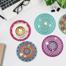 Load image into Gallery viewer, 8Pcs Mandala Diamond Painting Coasters with Holder Animal for Party Decor
