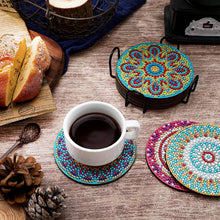 Load image into Gallery viewer, 8Pcs Mandala Diamond Painting Coasters with Holder Animal for Party Decor
