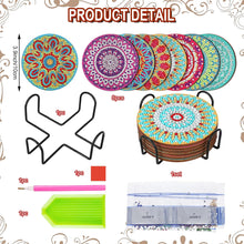 Load image into Gallery viewer, 8Pcs Mandala Diamond Painting Coasters with Holder Animal for Party Decor
