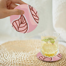 Load image into Gallery viewer, 8Pcs Leaf Diamond Painting Coasters with Holder Animal for Party Decor
