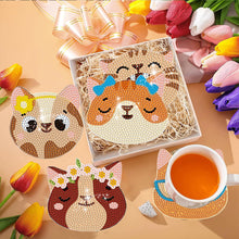 Load image into Gallery viewer, 8Pcs Kitten Diamond Painting Coasters with Holder Animal for Party Decor
