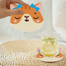 Load image into Gallery viewer, 8Pcs Kitten Diamond Painting Coasters with Holder Animal for Party Decor
